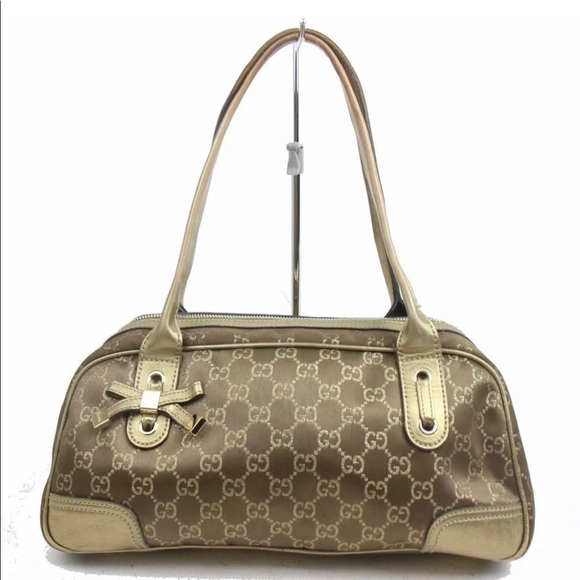 Gucci GG metalic brown gold  pattern shoulder bag - Picture 2 of 9